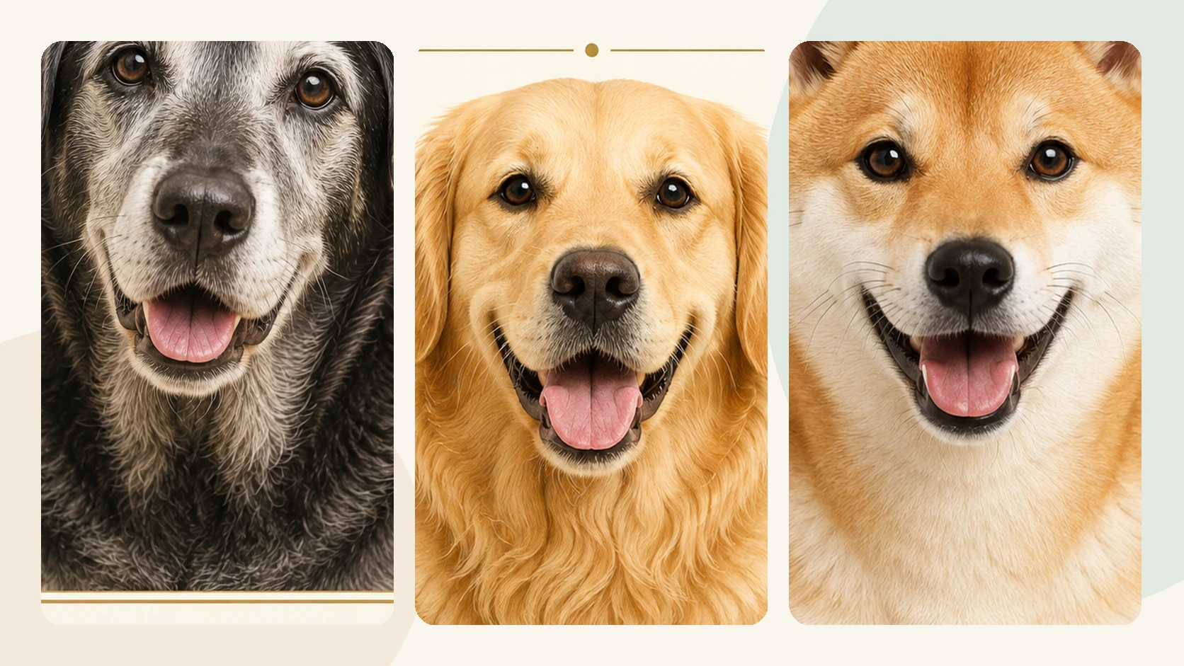 Complete dog wellness library featuring different dogs and life stages